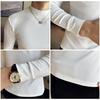 Men's Autumn Solid Color Slim Fit Semi-High Neck Long Sleeve T-Shirt