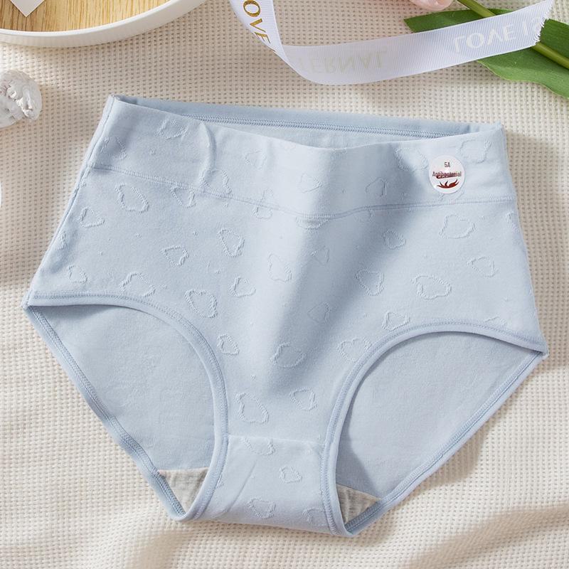 

Женское хлопковое нижнее белье с высокой талией и антибактериальной промежностью 5A — большой размер, бесшовное и удобное M (40-50 kg) синий