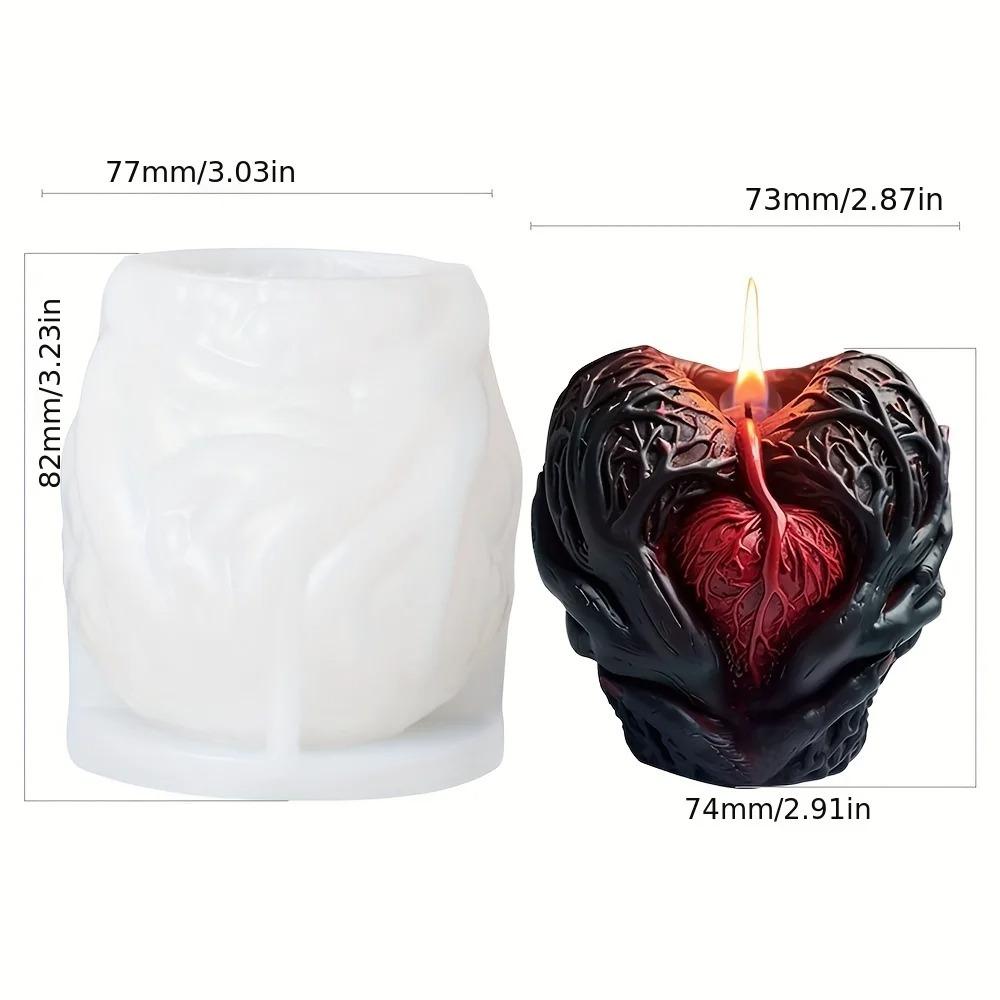 Ruční držení krevní cévy Srdce Pryskyřičná forma Halloween Monster Claws Svíčka lásky Silikonová forma Malování strašidelného domu Sada na výrobu svíček ze sádry
