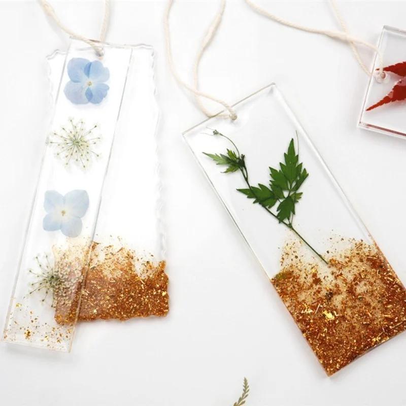 DIY Harz Kristall Epoxid Lesezeichen Anhänger Welle Rechteck Lesezeichen Spiegel Silikonform für UV Epoxid Gussform