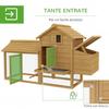 Prefabricated Wooden Chicken Coop for 2 Hens with Enclosure and Nesting Box, 151.5x54x87cm
