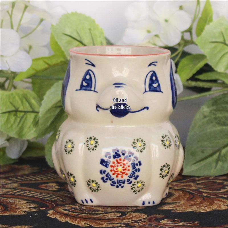 Hand-Painted Pastoral Owl Mug with Handle 