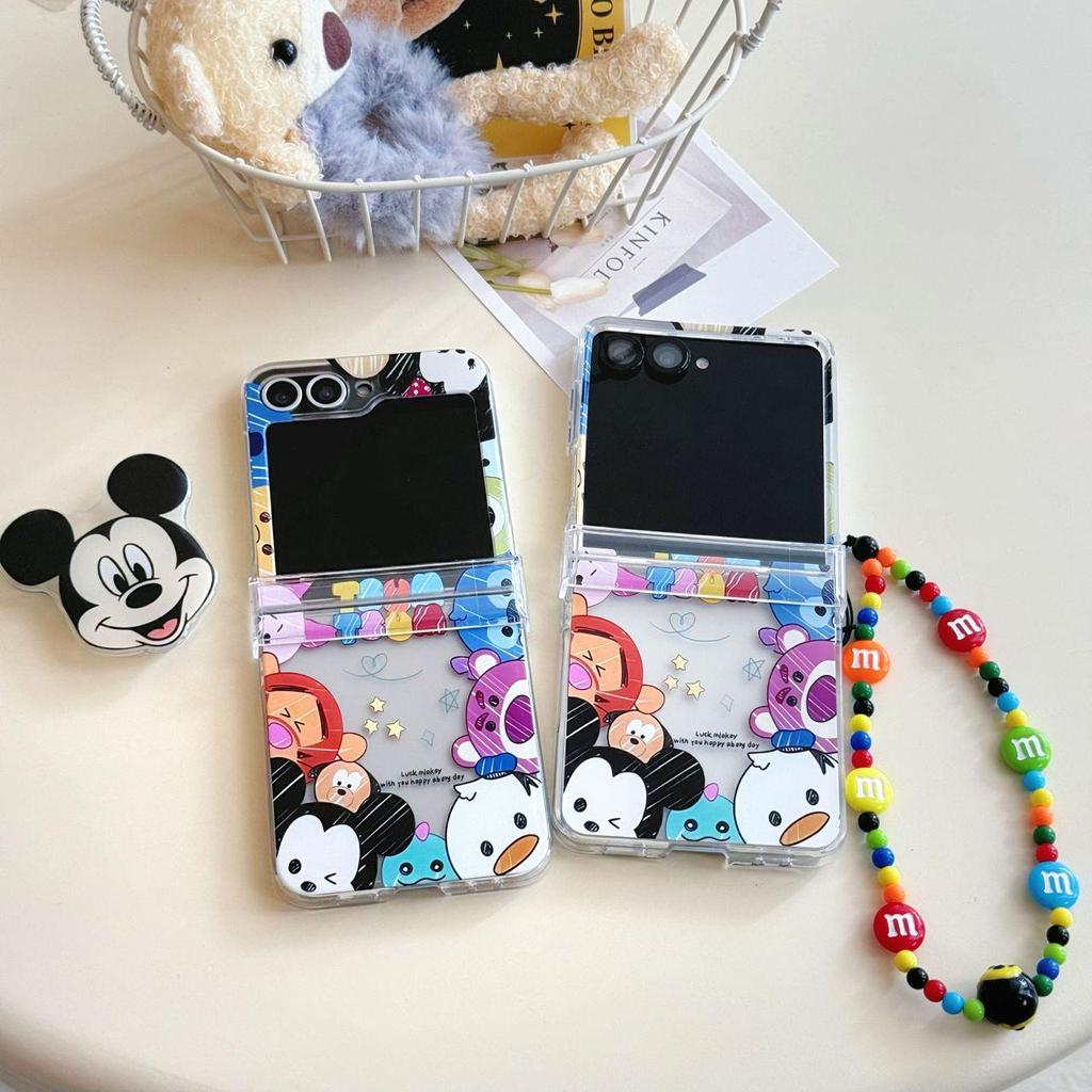 Mickey & Minnie Cartoon Samsung Z Flip7 Anti-Drop Case for Women - Creative, Foldable Screen Protection, Compatible with Z Flip6