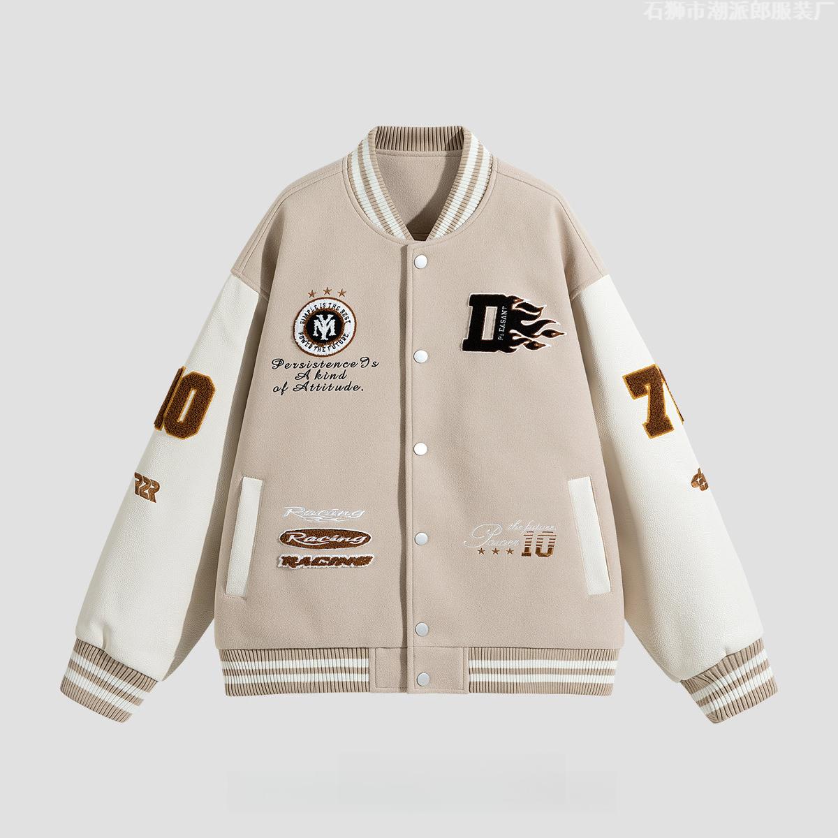 

Мужские и женские пары Осенне-зимняя утолщенная бейсбольная куртка Американская ретро-куртка L