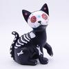Tag der Toten Hund Katze Figur Halloween Schädel Tier Statue Harz Skelett Skulptur für Heim Schreibtisch Dekoration