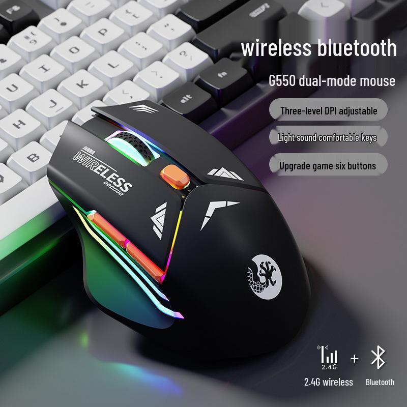 Mecha Mouse Wireless Silent Bluetooth Dual-Mode Mechanical Gaming Mouse Rechargeable for PC/Laptop.