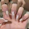 24pcs/set Quick Nails Smudged False Nail Stickers Ballerina Manicure
