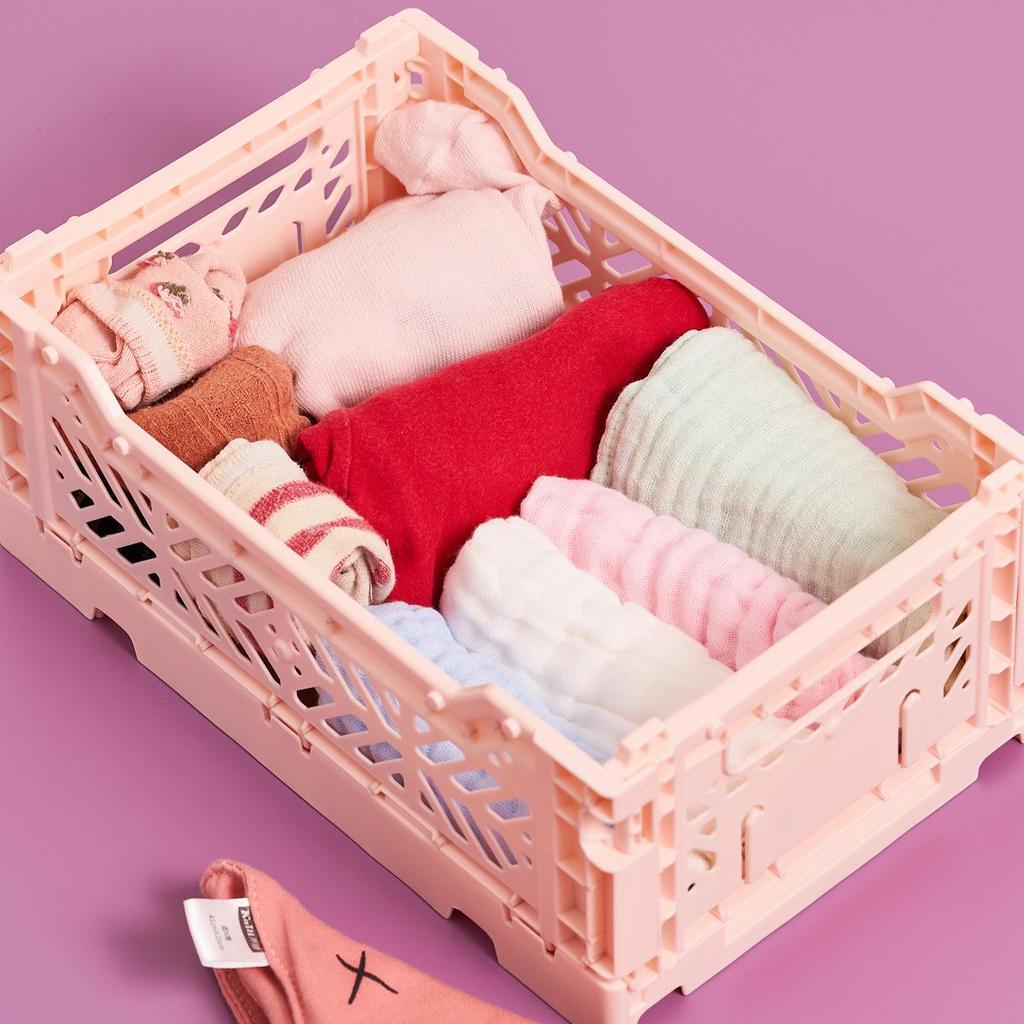 Stackable Mini Foldable Transparent Storage Box - PP Sundries Drawer Basket