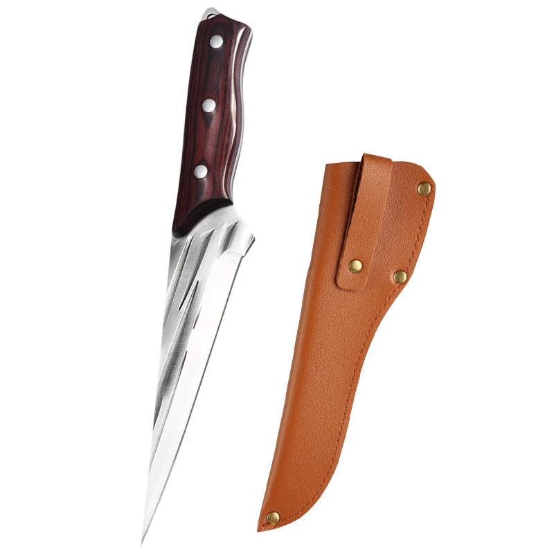 

Кованый кухонный нож-тесак из высокоуглеродистой стали для мяса, рыбы, фруктов, овощей, профессиональный нож для обвалки мяса с чехлом