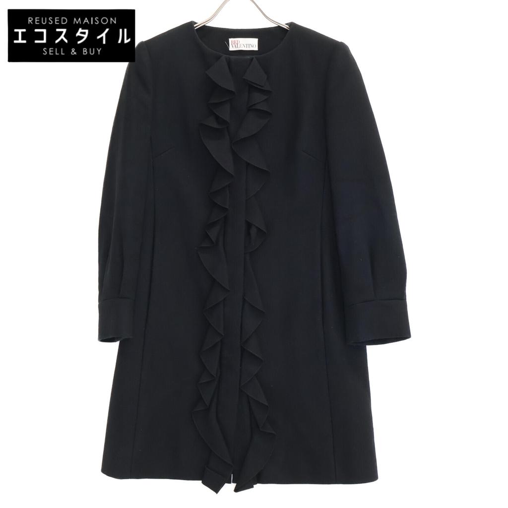 RED VALENTINO V11210R 11AW Black Center Frill Coat coat 40 blackUsed
