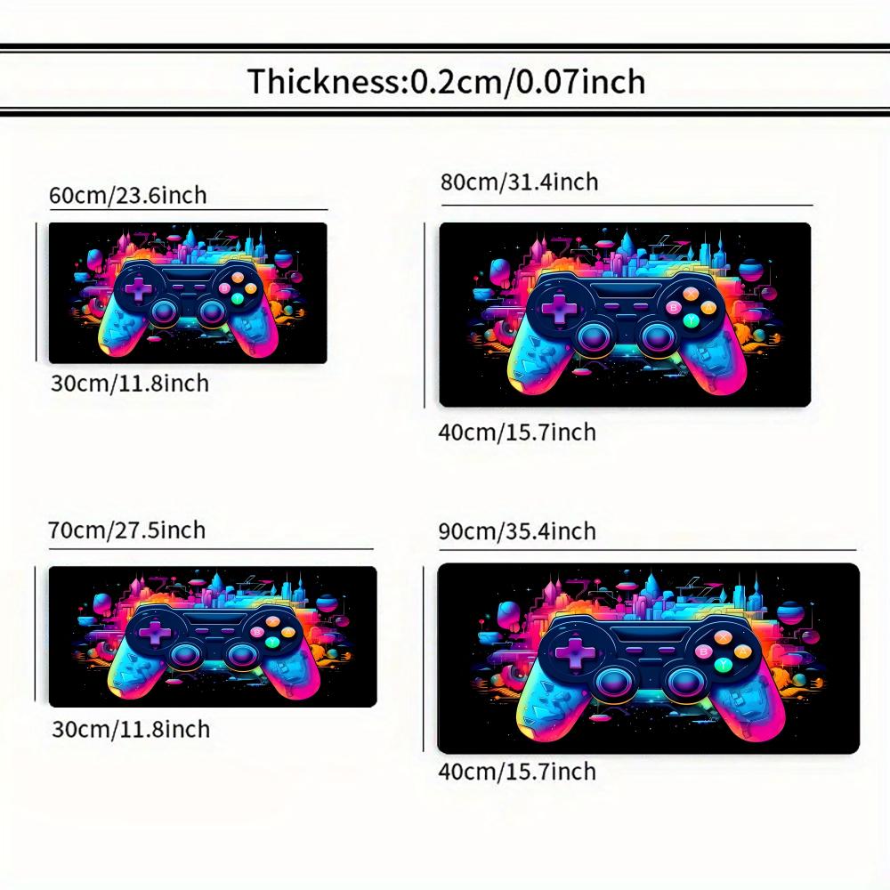 Gamepad Design Mouse Pad Large Computer Office Game Table Mat Hd Xxl Rubber AntiSlip Stitched Edge Keyboard Mats Long Desk Pads
