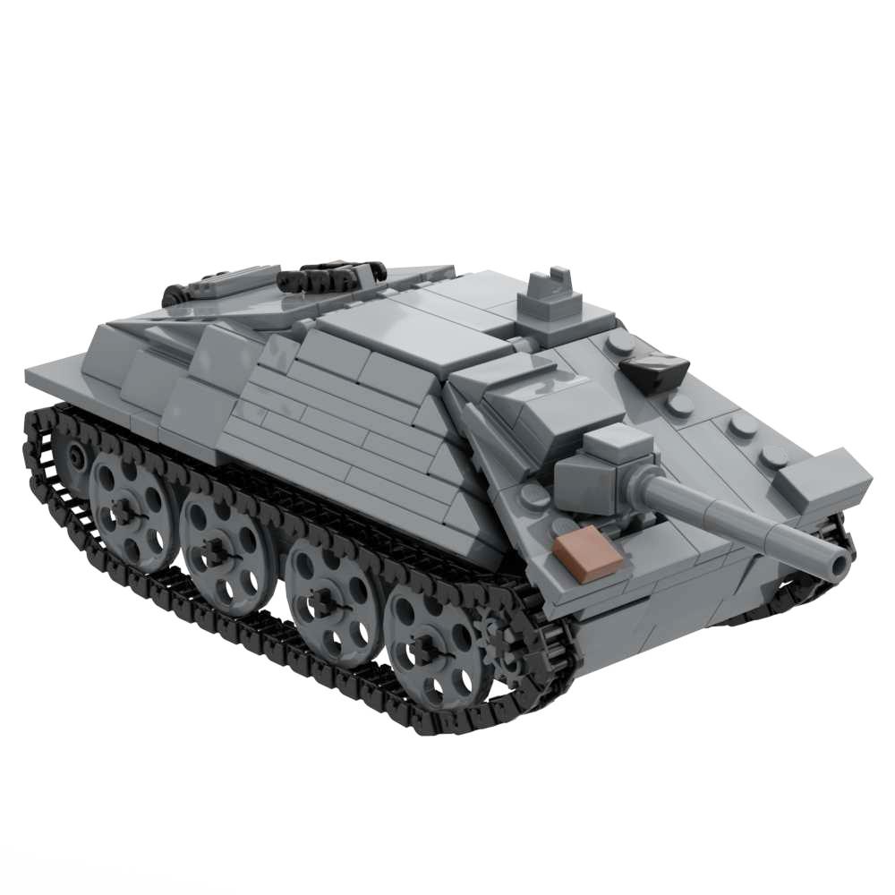 Modello Militare WW2 Hetzer Jagdpanzer 38t Sd.Kfz. 138/2 Giocattoli da Costruzione Mattoncini Esercito Guerra 2 Soldati Figura Regalo per Bambini