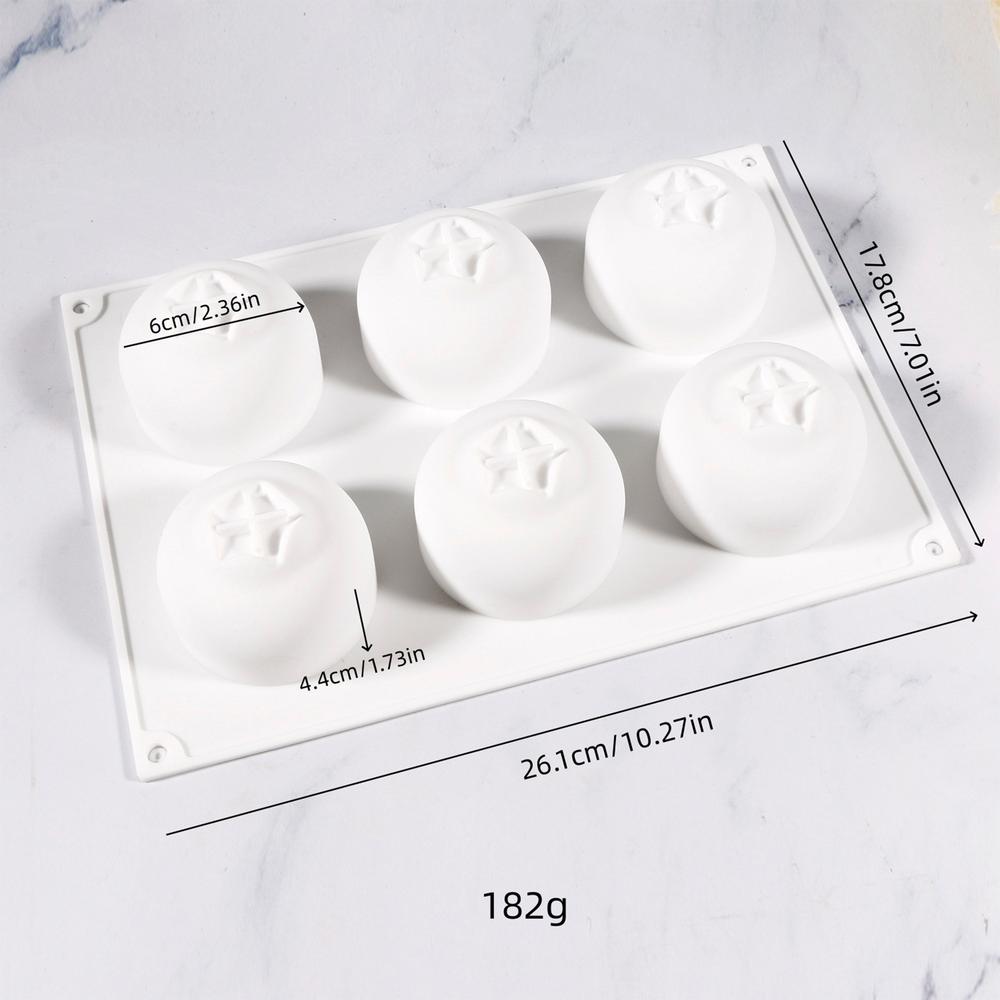 

Silicone Baking Mold 6-Cavity Heat Resistant Bakeware Silicone Cake Molds Baking Tools for Chocolate Cookie Dessert Ice Cream білий