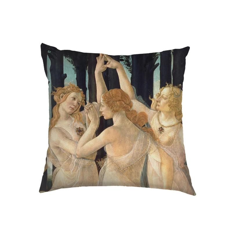 Botticelli Ölgemälde Kissenbezüge Die Geburt der Venus Porträt Kissenbezug Sofakissenbezug Büro Schlafzimmer Heimdekorationen