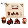 Kleberloses Perlen-Set 3D Perlen-DIY-Set, Lebensechtes Weihnachtstier-Bastelset, Perlenkatze Handgemachtes Einfaches Stickset für Kinder und Erwachsene Festlicher Feiertag
