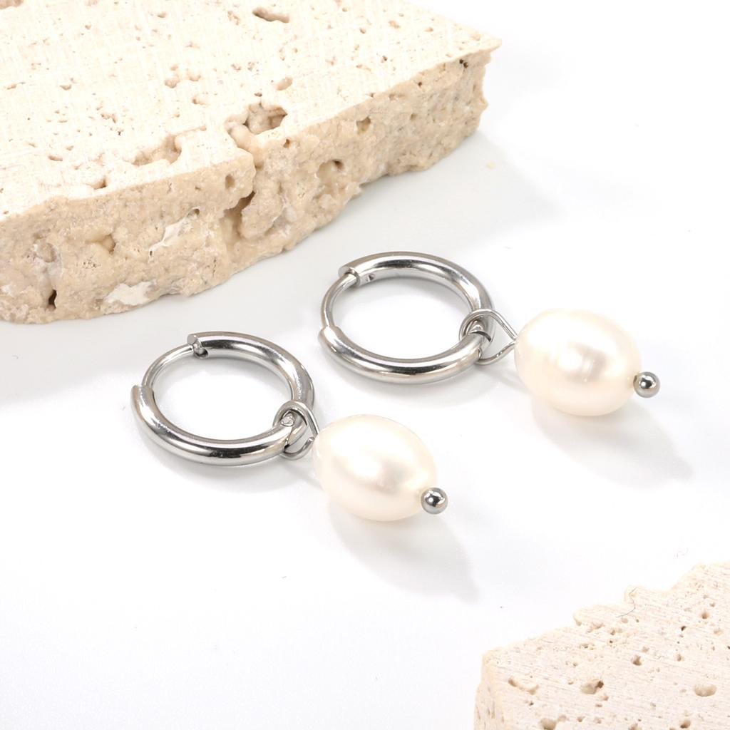 Freshwater Pearl Pendant Earrings for Girls, Sweet Party Style Light Luxury Fashion INS Jewelry, Premium Birthday Gift