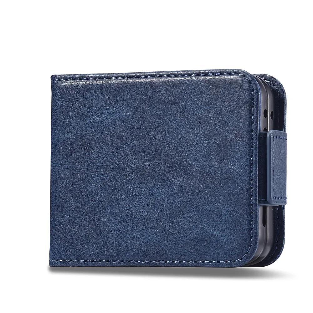 Luxus Leder Wallet Hülle für Samsung Galaxy Z Flip 7 fe 6 5 4 3 Flip7 Flip6 5G Handyhülle mit Kartenhalter RFID-Blockierung