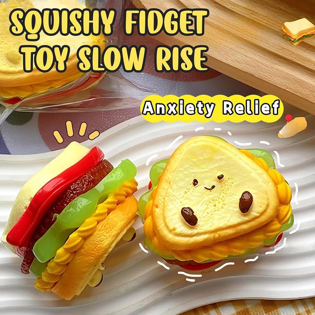 1pc Sandwich Shaped Taba squishy Music Decompression Toy Sandwich Baby Layered Burger Pinch Water Sense Pinch Party Gifts