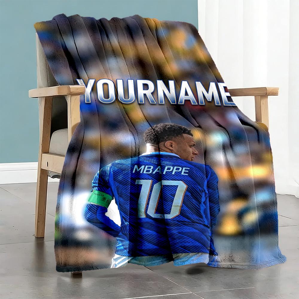 Mbappe 275 Personalisierbare Decke Gemütliche Personalisierbare Decke Bequem Geeignet für Sofa Strandstuhl Büro Ganzjahresnutzung
