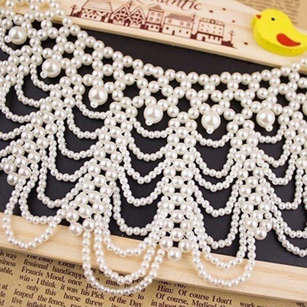 Pearl Necklace Hollowed Collar Elegant Imitation Statement