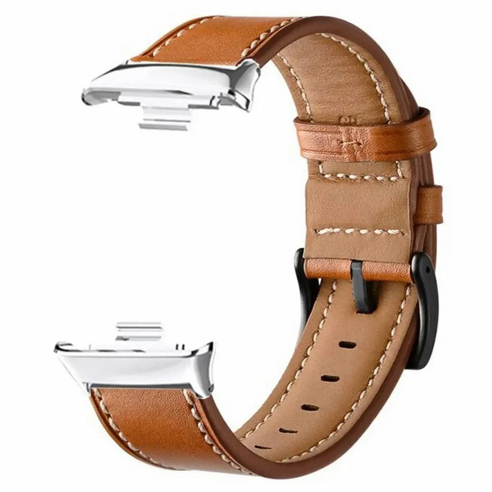 Fiber Leather Watch Band for Xiaomi Smart Band 9 Pro/8 Pro/Redmi Watch 6/5/4 Stitching Line Quick Release Replacement Strap
