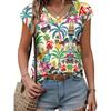 Women's New Casual V Neck Tops Versatile Fashion Trend Summer T-shirt
