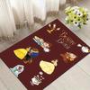 1pc Beauty and The Beast Pattern Area Rug Soft Flannel Floor Mat for Living Room,Office,Bedroom and Carpet,Sofa Coffee Table Floor Mat