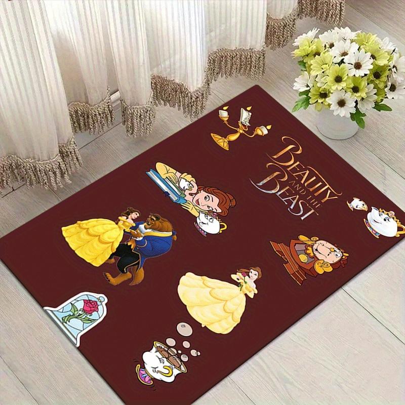 

1pc Beauty and The Beast Pattern Area Rug Soft Flannel Floor Mat for Living Room,Office,Bedroom and Carpet,Sofa Coffee Table Floor Mat 60cm by 90cm