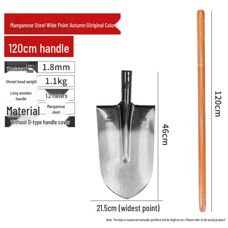 Large Manganese Steel Gardening Shovel for Digging, Planting Trees, Flowers, Vegetables – Thickened Iron for Agricultural Use