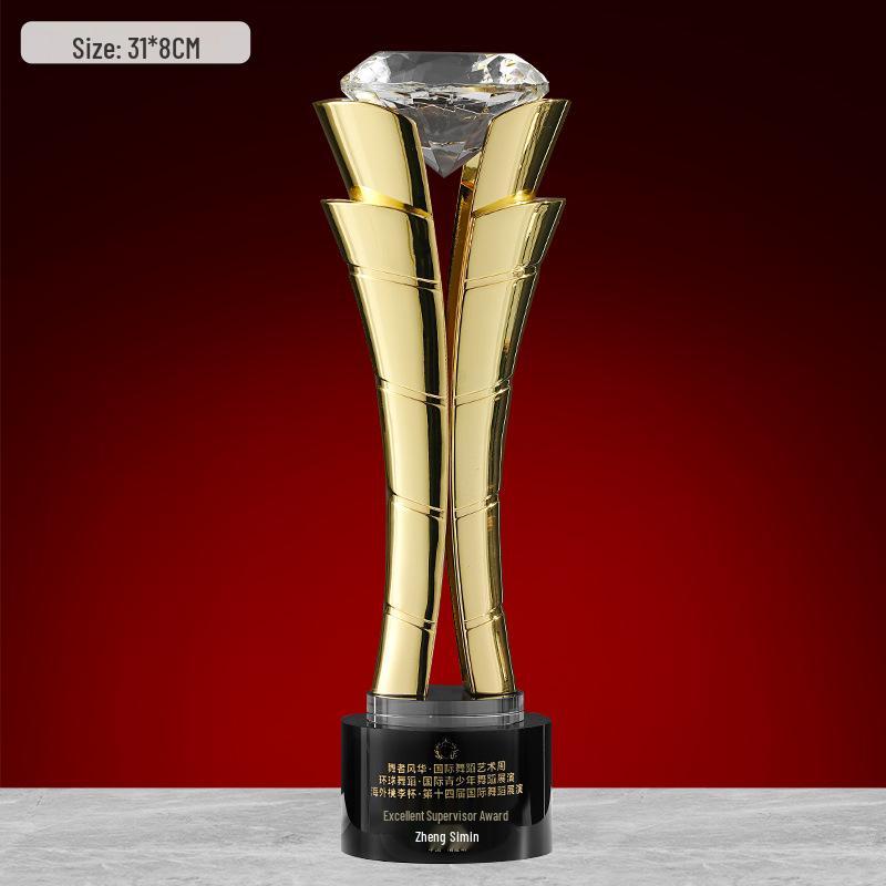 Gold, Silber, Bronze Sternburst Verdrehte Säule Trophäe - Firmen Gedenkpreis