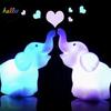 7 barev měnící LED noční lampa slon s baterií Party dekorace Panenky Nightlight Baby