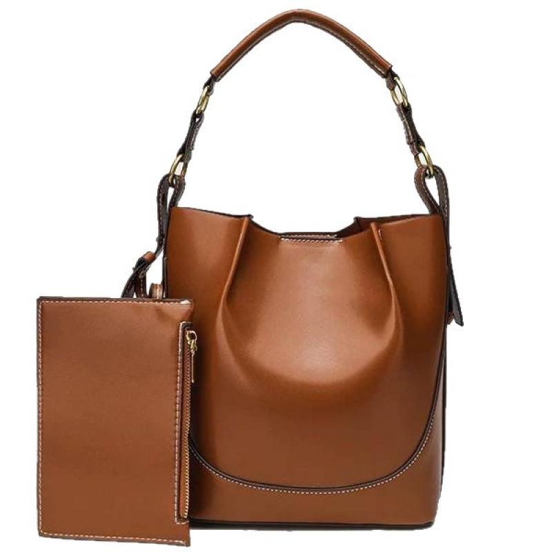 Borsa a tracolla a secchiello larga da donna ad alta capacità 2025