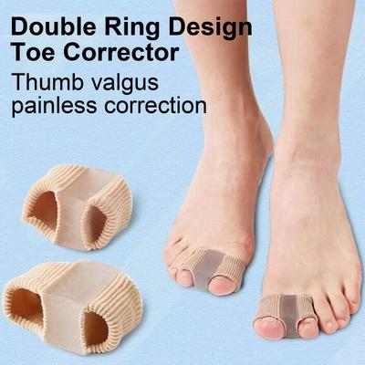 Yousheng 6Pcs Toe Separators for Bunions Nylon Double Loop Toe Correctors Flexible Hallux Valgus Splint for Day Night Wear