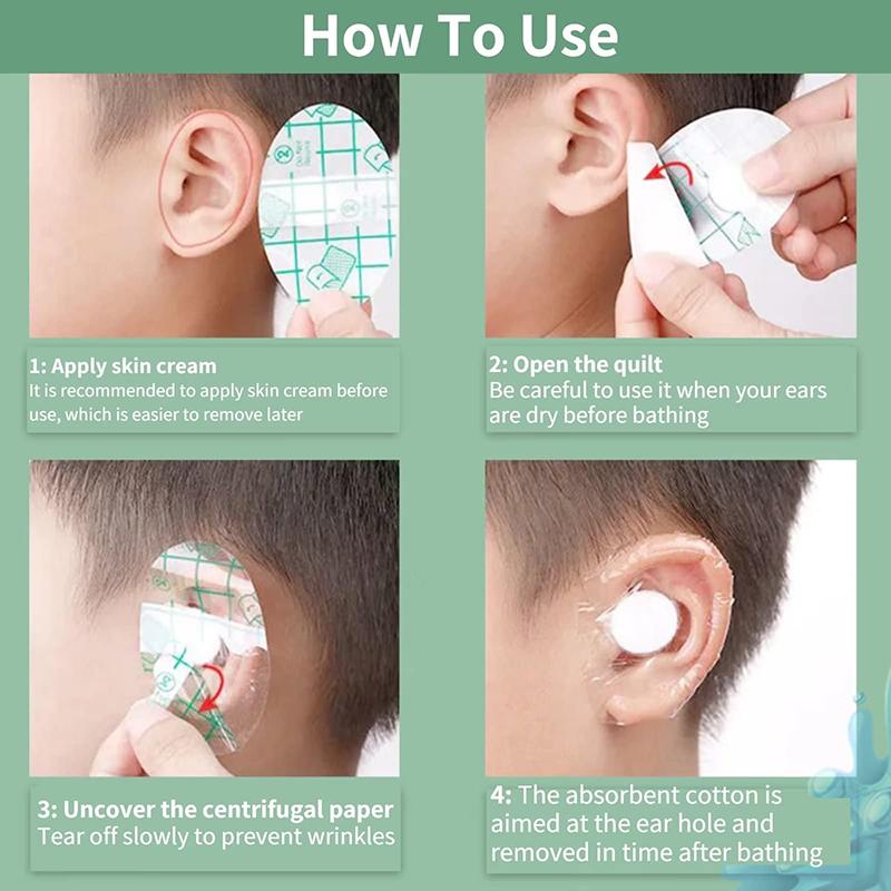 100/Bag Waterproof Ear Patch PU Film For Infants And Young Children Shower Ear Protection Shampoo Swimming Waterproof Tool