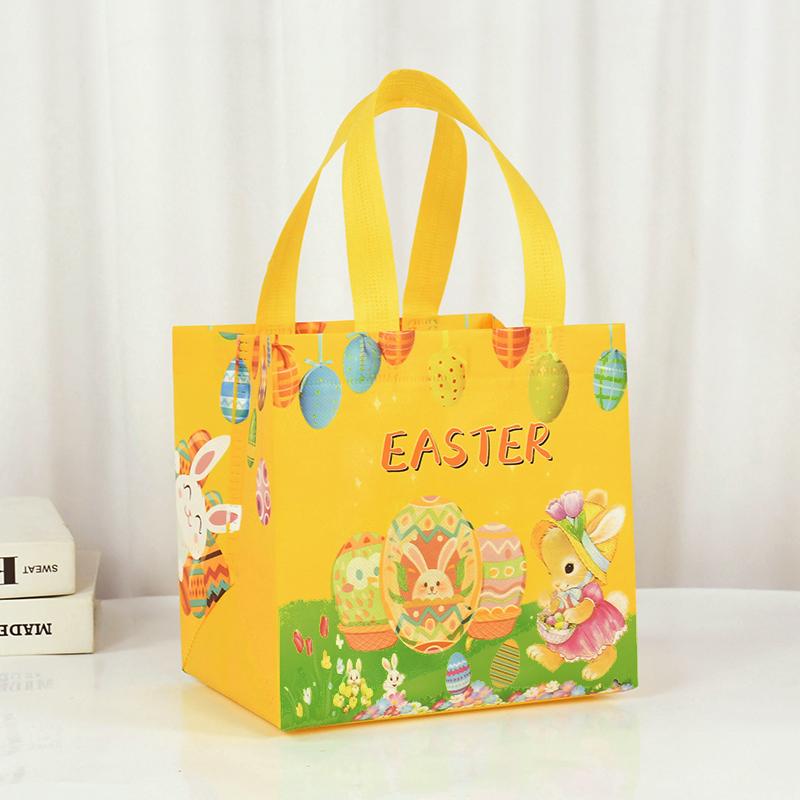 Easter Gift Bag Nonwoven Fabric Rabbit Bunny Cookies Candy Packaging Bag Kids Favors Happy Easter Party Decoration Supplies 2024