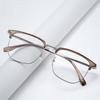 2026 New Casual Fashion Simple Classic Men's Half Frame Glasses Frame Trendy Retro Transparent Decoration Women's Luxury Glasses