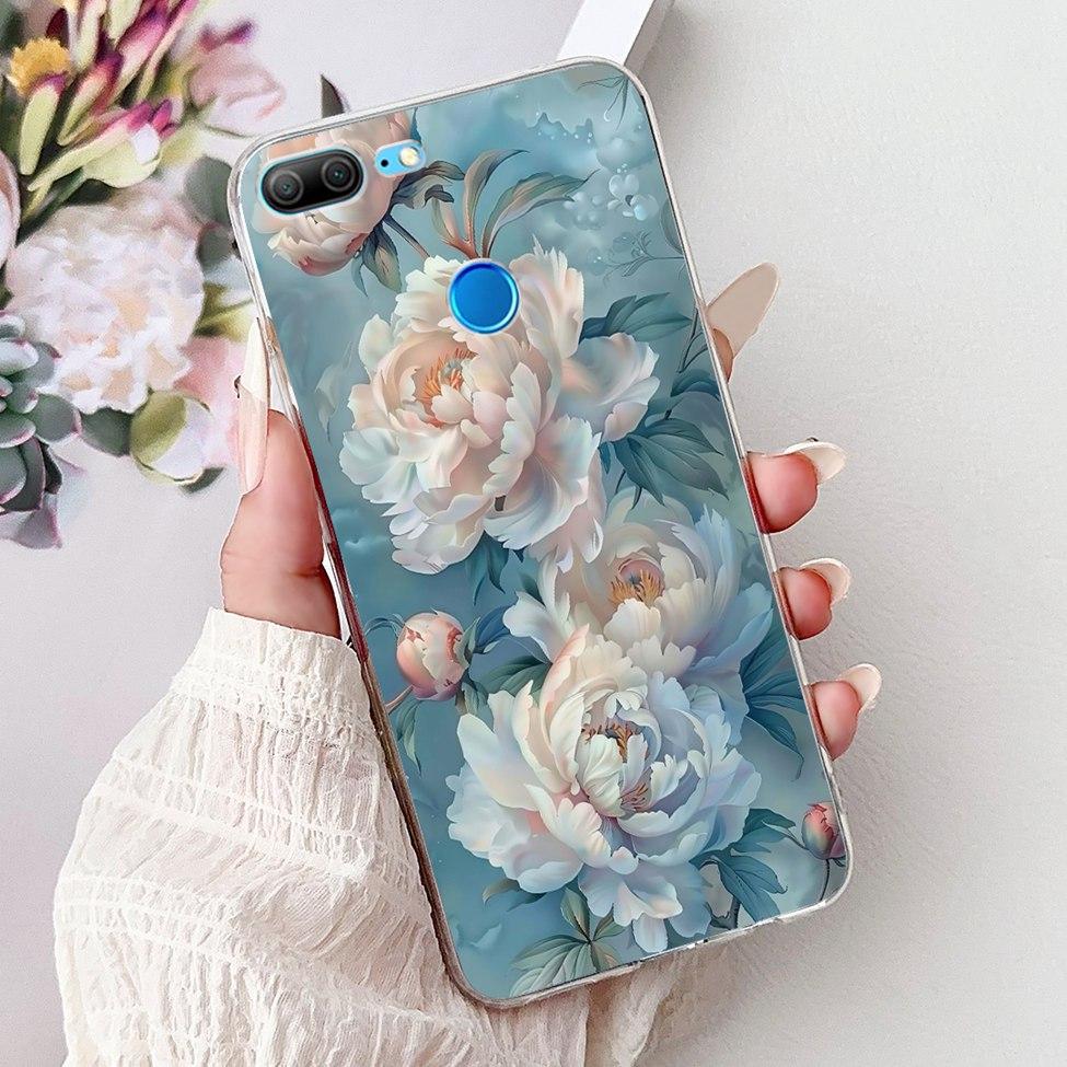 Clear For Honor 9 Lite Case Cute Cat Fashion Flowers Funny Painted Back Cover For Honor 9Lite Phone Case LLD-L21 LLD-L31 LLD-L11
