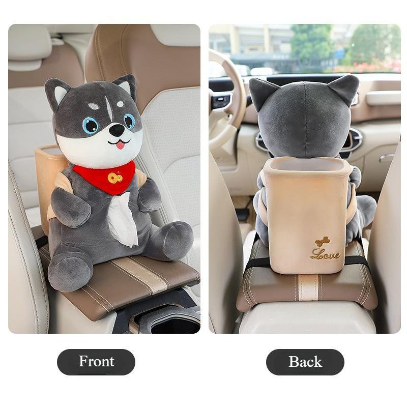 Fisherman Duck 2-in-1 Car Armrest Box Tissue Box with Creative Cute Cartoon Tissue Case Paper Box Garbage Can Car Storage
