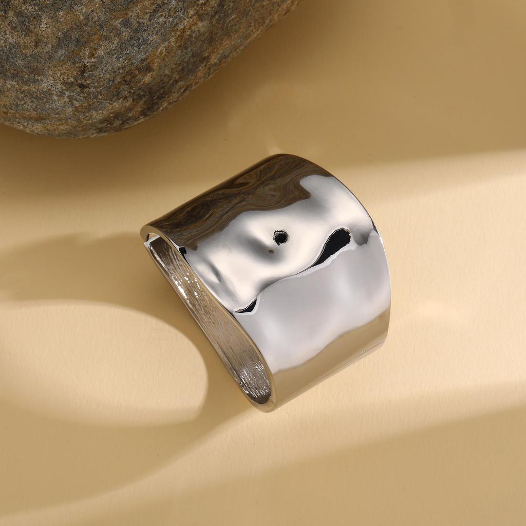 European-American Irregular Textured Tile Bracelet