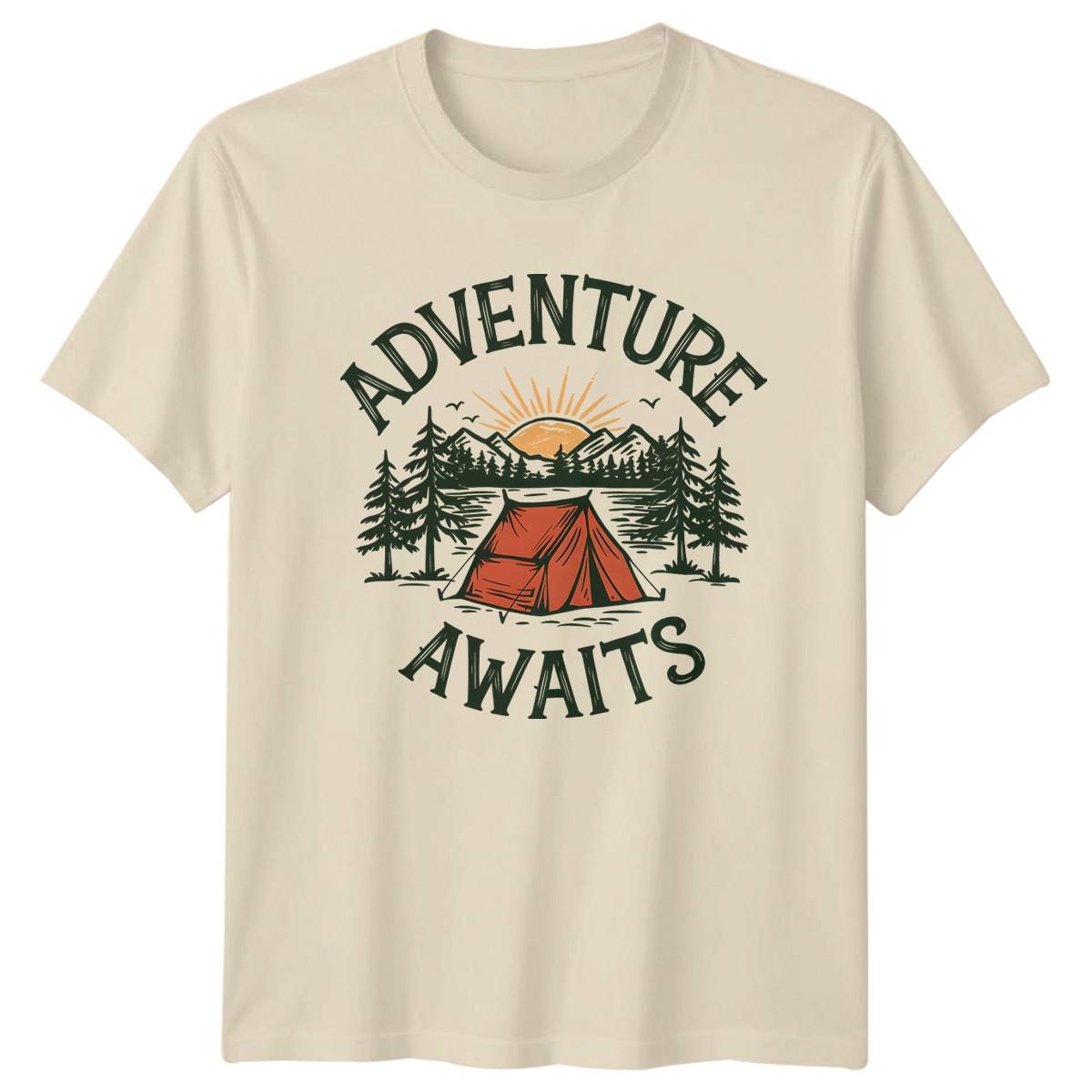 Adventure Awaits T-Shirt Camping Nature 2026 Birthday Gift For Him And Her XXXL