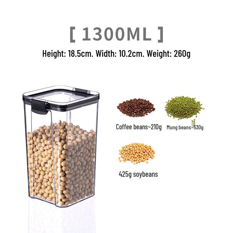 Airtight Kitchen Cereal & Snack Storage Jars - Moisture-Proof Drawer Organizer for Dry Goods