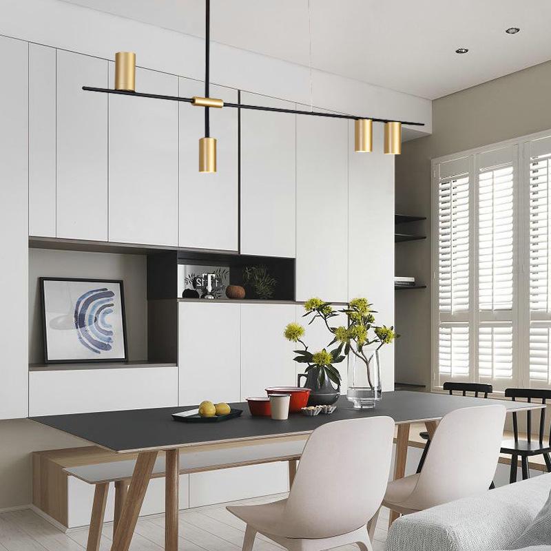 Nordic Modern Minimalist Long Strip Spotlight Fixture for Dining Room, Living Room, or Bar Counter.