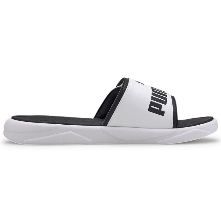 Puma Royalcat Comfort Slides Bílé Unisexové Tenisky Černé 372280-02