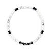 Jbans Classic Black Point White Cut Agate Slim Gemstone Bracelet (C2001-Ac636_Wt)
