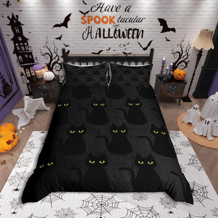 

Homewish Purple Funny Ghost Duvet Cover Set, Halloween Stars Print Bedding Set, Teens Boys Girls Kids Reversible Decor DE XS 100x135cm 2pcs&set