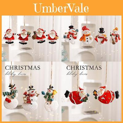 Christmas Resin Santa Claus And Snowman Ornaments Set With Festive Decor For Holiday Tree