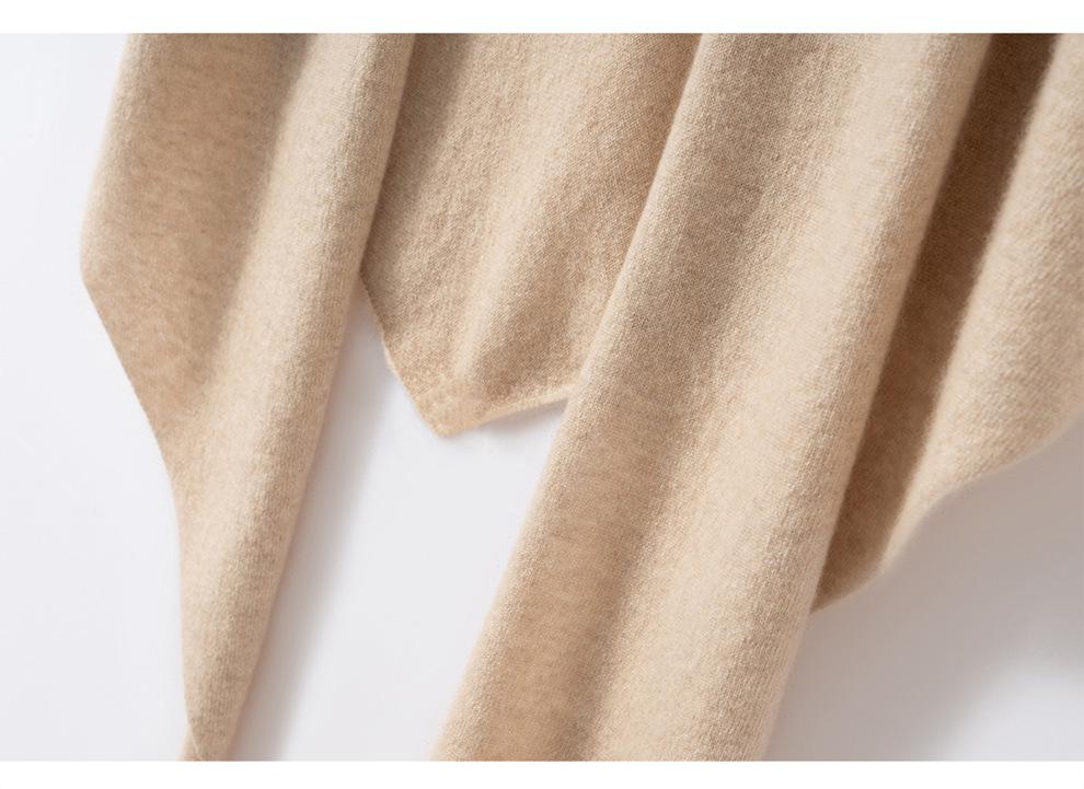 Women's 100% Pure Cashmere Triangle Scarf - Autumn/Winter Style, Warm and Versatile Knit Shawl
