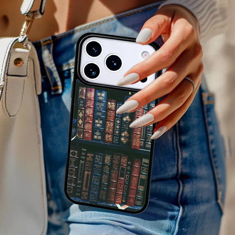 Read books Library Bookshelf Phone Case For iPhone 17 Air 14 15 13 12 Max Cover For Apple 16e 11 Pro Max Plus Coque