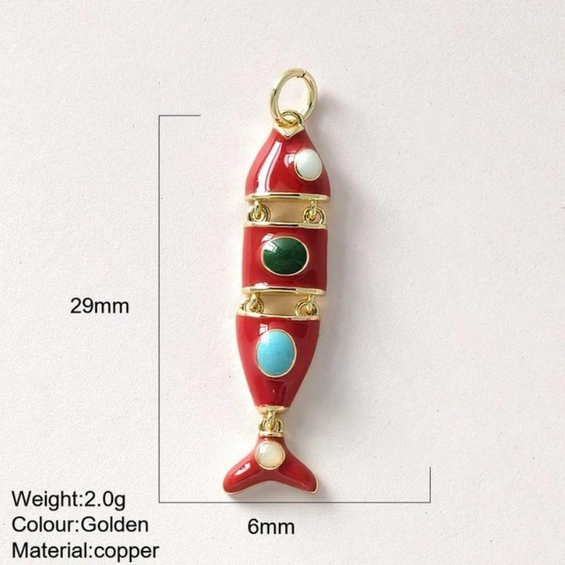 Eco-friendly Colored Enamel Fish DIY Charms Jewelry Making Accessories for Earrings Bracelet Necklace Craft