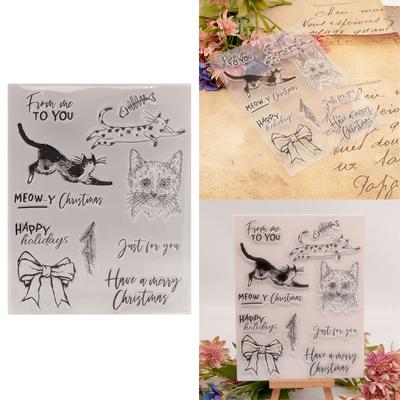 Silikon Siegel Stempel Weihnachten Katze Klarsichtstempel DIY Scrapbooking Kartenherstellung Prägung Fotojournal Album Dekorativ